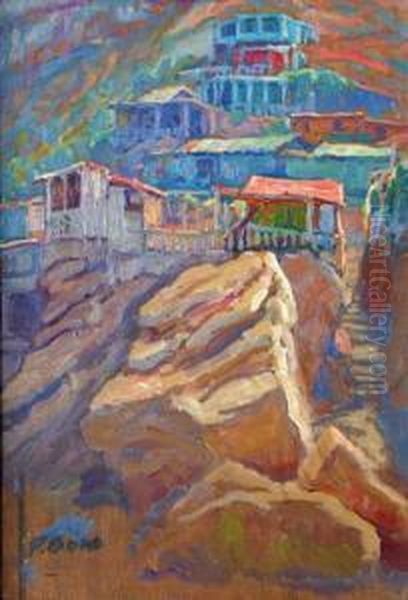 Au Dos De La Falaise Oil Painting by Primitif Bono