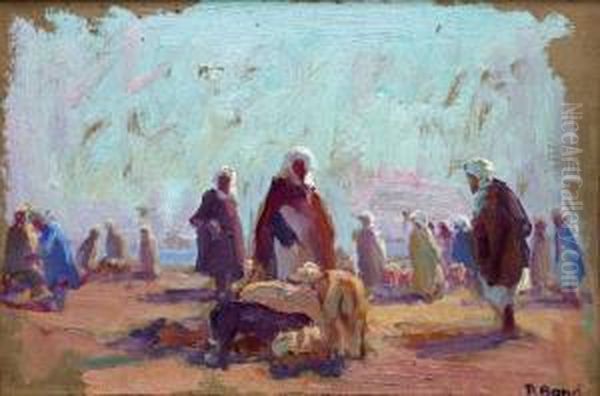 Le Marche Aux Moutons Oil Painting by Primitif Bono