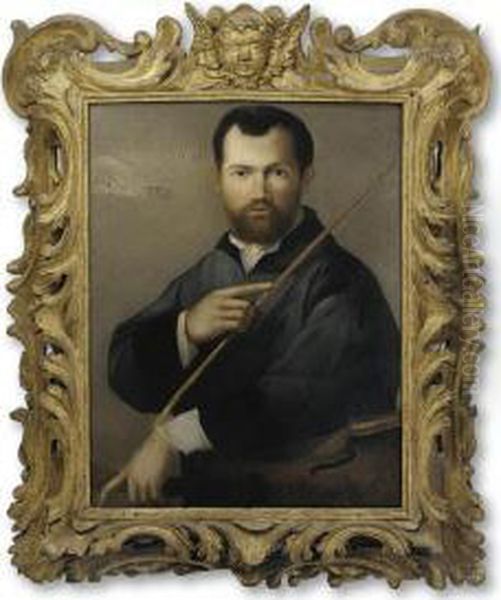 The Musician Oil Painting by Alessandro Bonvicino (Moretto da Brescia)