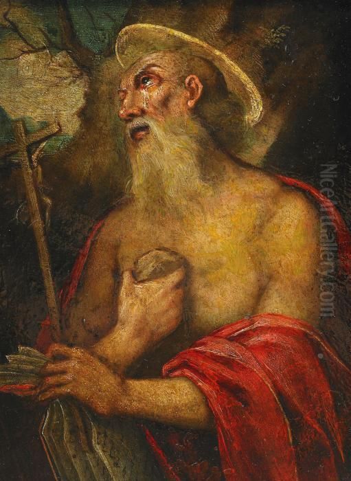 Den Helige Hieronemus Oil Painting by Paris Bordone