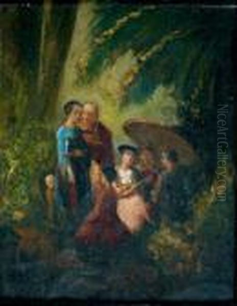 Musiciens Chinois Oil Painting by Auguste Borget