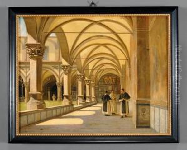 Il Chiostro Di Santa
Maria Novella Oil Painting by Odoardo Borrani