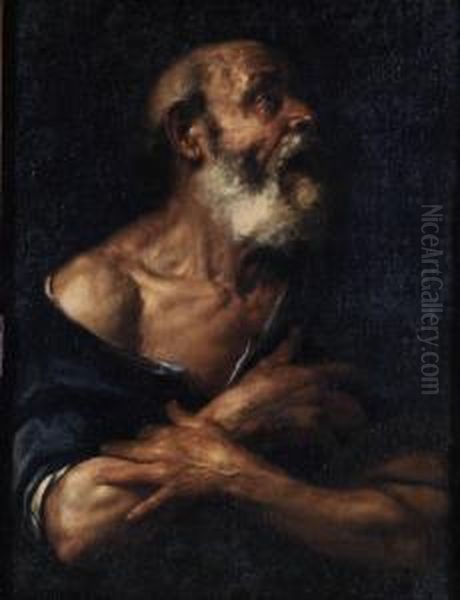 San Pietro Penitente Oil Painting by Luciano Borzone
