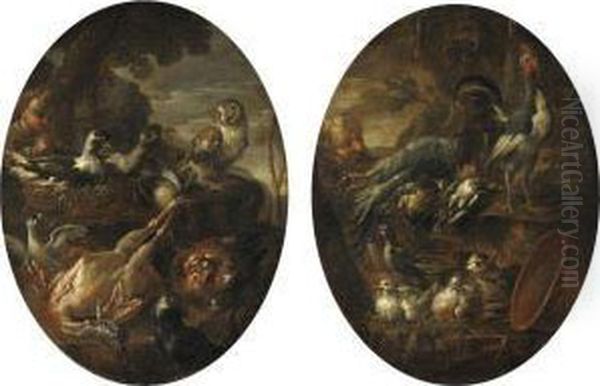 Nature Morte Con Volatili E Figure Oil Painting by Felice Boselli