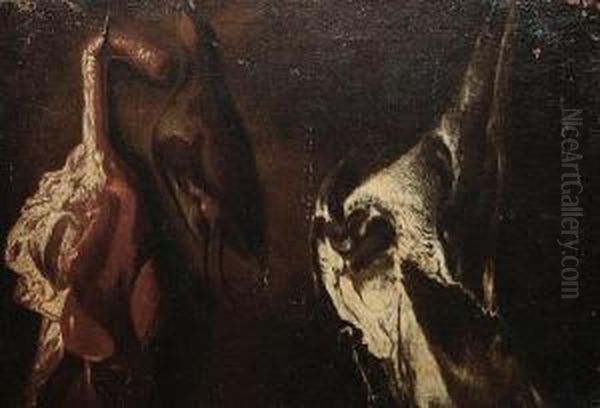 Hanging Game, A Fragment Oil Painting by Felice Boselli