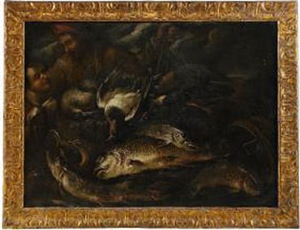 Stilleben Med Fiskar Oil Painting by Felice Boselli