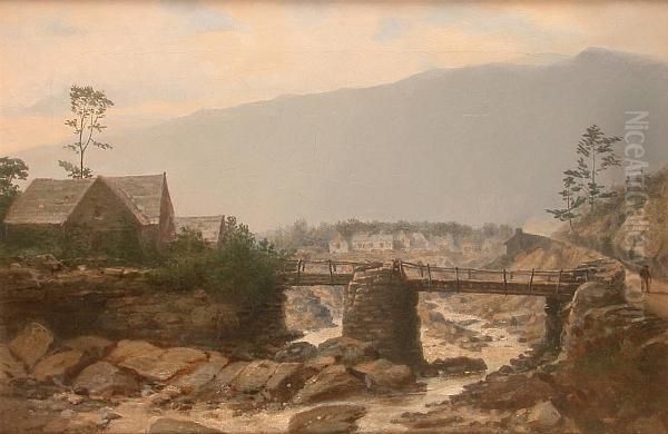 A Cat Stealing A Fish In A Larder Still Life Oil Painting by Felice Boselli