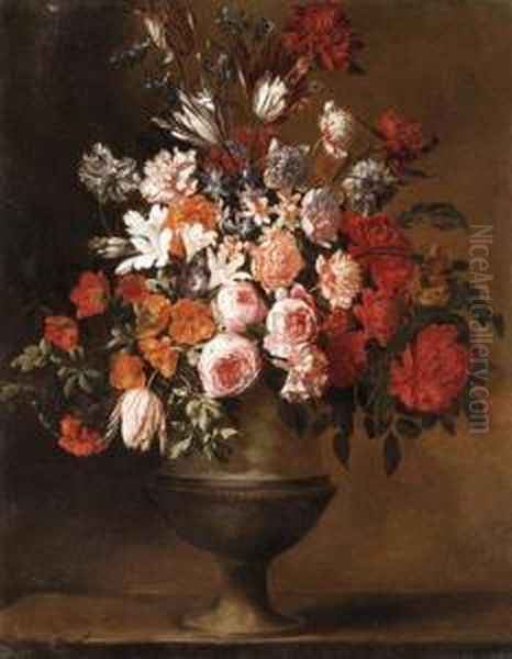 Bosschaert, J.-b.
A Still Life Of Flowers In A Sculpted Urn On A Stone Ledge Oil Painting by Jan-baptist Bosschaert