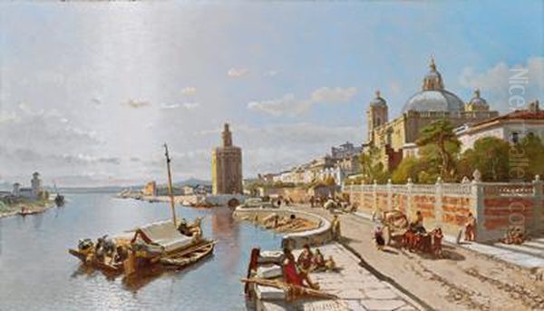 Motivo Di Siviglia Oil Painting by Francois Antoine Bossuet
