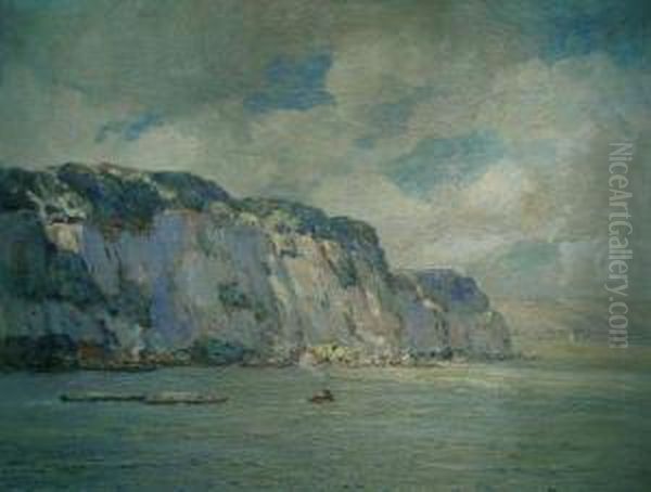 Sunlit Cliffs Oil Painting by Joseph Henry Boston