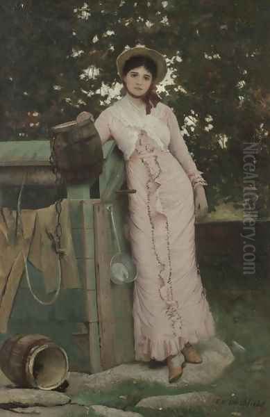 Modern Rebecca Oil Painting by Edwin Howland Blashfield