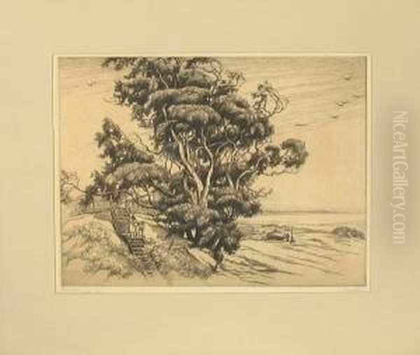 Ocean Breezes, Ventura Beach Oil Painting by Cornelis J. Botke