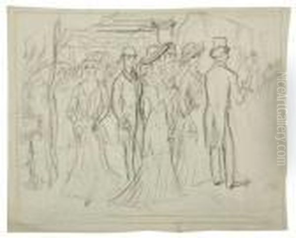 Les Couloirs Du Teatre Oil Painting by Georges Bottini