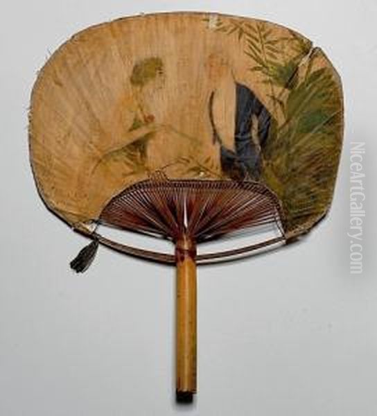 Couple D'elegants Oil Painting by Georges Bottini