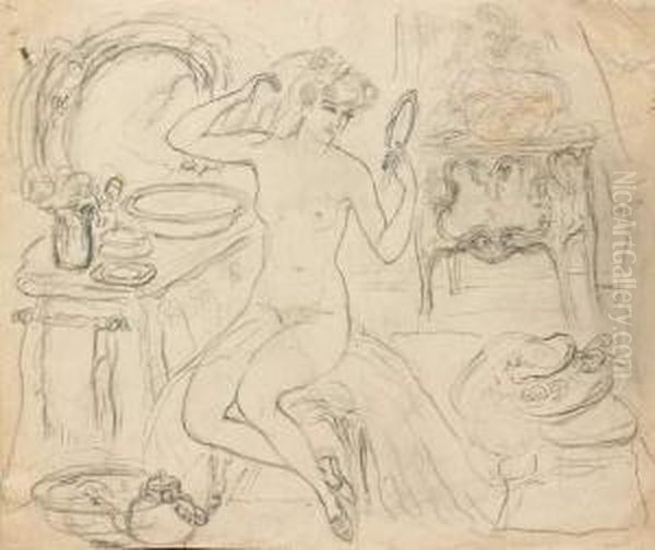 Nu A La Coiffeuse Oil Painting by Georges Bottini