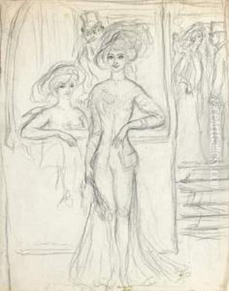 A L'opera Oil Painting by Georges Bottini