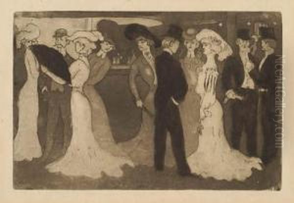 Au Bar Oil Painting by Georges Bottini