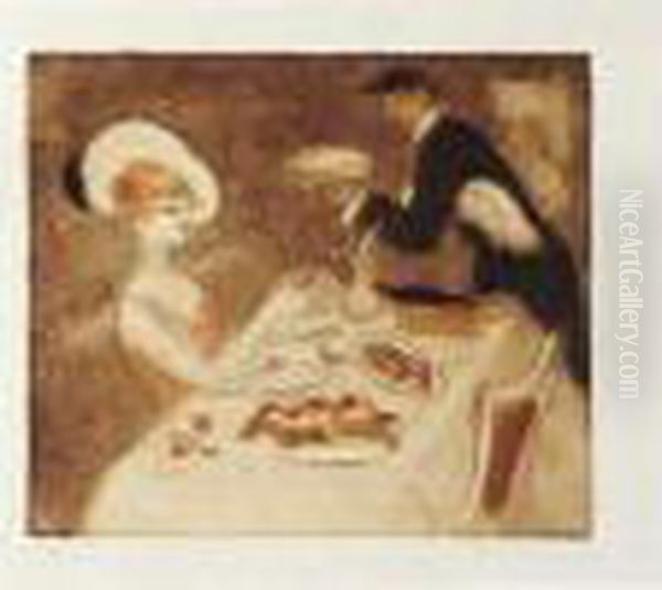 La Soupeuse. Oil Painting by Georges Bottini