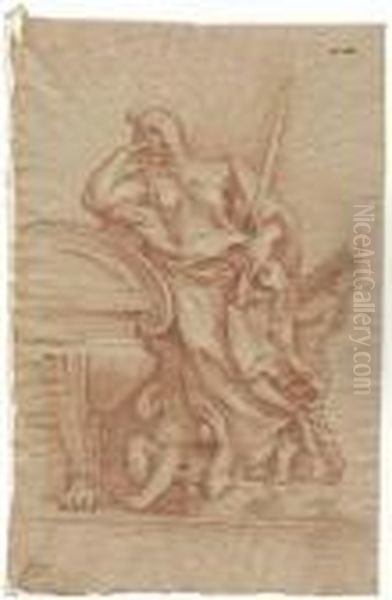 Trauernde Justitia Aus Dem Grabmal Urban Viii Von Bernini Inst. Peter In Rom Oil Painting by Edme Bouchardon