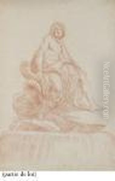 Jupiter Assis Sur Un Rocher Oil Painting by Edme Bouchardon