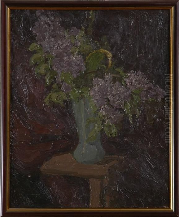 Lilacs In A Vase Oil Painting by Georges Bouche