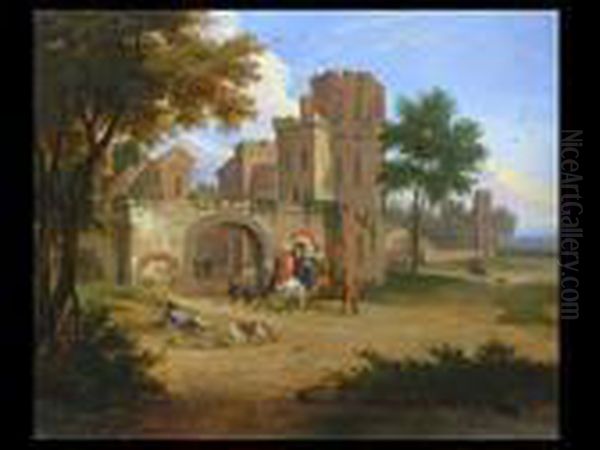 Vor Dem Stadttor Oil Painting by Adriaen Frans Boudewijns