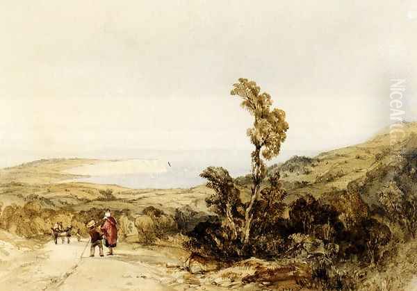 Sandown Bay, Isle Of Wight Oil Painting by Charles Bentley