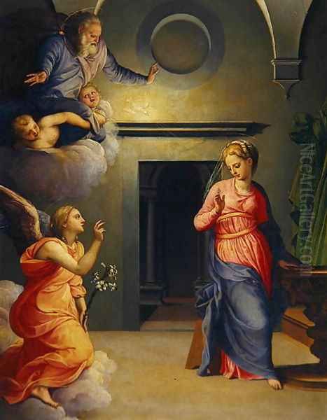 The Annunciation Oil Painting by Giovanni Bizzelli