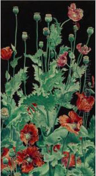 Shirley Poppies Oil Painting by J. Rutherford Boyd