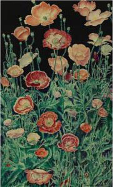 Shirley Poppies Oil Painting by J. Rutherford Boyd
