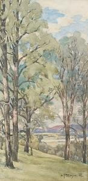 River Landscape Oil Painting by Theodore Penleigh Boyd