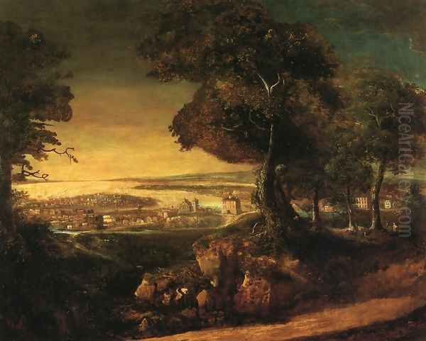 View of Baltimore from Howard's Park Oil Painting by George Beck