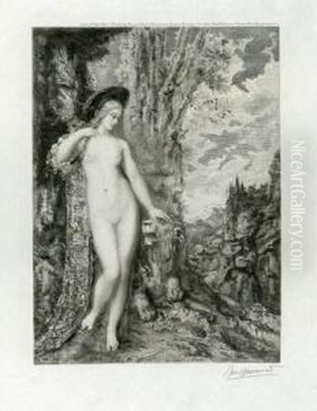 Illustrations Pour Les Fables De La Fontaine. 1886. Oil Painting by Felix Bracquemond