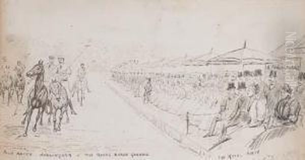 Hurlingham Versus The Royal 
Horse Guards Polo Match; And Coachdriving Competition At The Hurlingham 
Club Oil Painting by Cuthbert Bradley