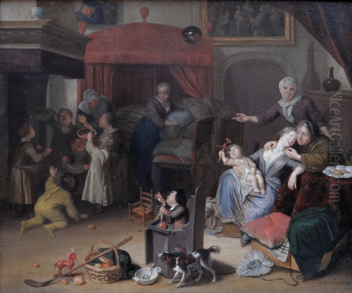 The Feast Of Saint Nicholas Oil Painting by Richard Brakenburgh