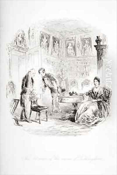 The old man of the name Tulkinghorn Oil Painting by Hablot Knight Browne