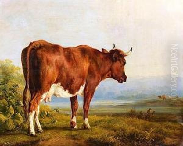 Vache Dans Un Paysage Oil Painting by Jacques Raymond Bracassat