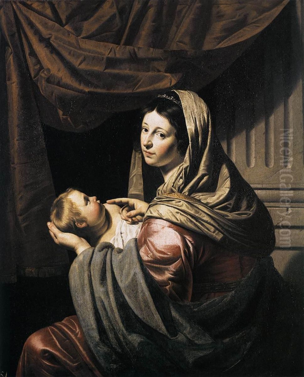 Virgin and Child Oil Painting by Jan Van Bijlert
