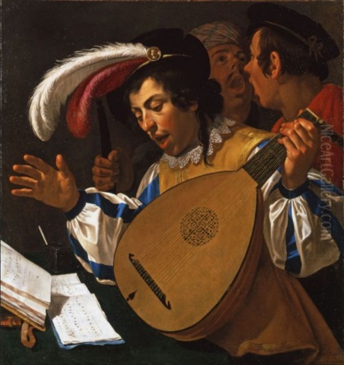 Musical Company Oil Painting by Jan Van Bijlert