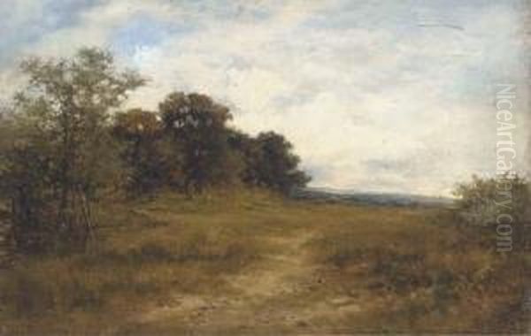 On The Hill, Alkham, Kent, A Sketch From Nature Oil Painting by Carl Brennir