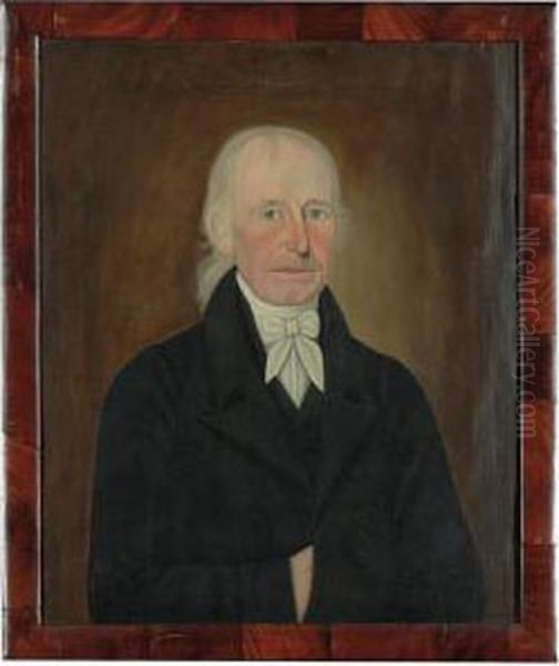 A Portrait Of Squire Enoch Perley Oil Painting by John Brewster Jr.
