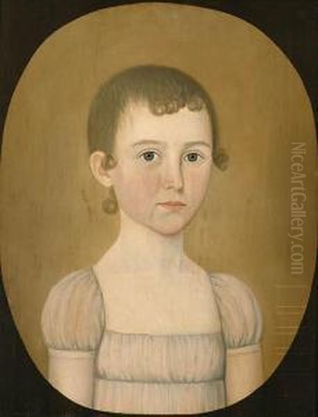 Portrait Of A Young Girl In A White Dress
Oil On Board Oil Painting by John Brewster Jr.