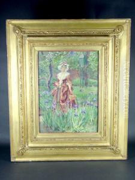'madame Placid'; Watercolour, 
Signed With Monogram, Bears Ernest Brown & Phillips, The Leicester 
Galleries, London, Label Attached To The Reverse, In A Good Gilt 
Composition Art Nouveau Frame, 36x26.5cm Oil Painting by Eleanor Fortescue Brickdale