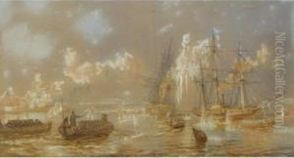 Captain Sir George Broke, C.v., Getting Off Oil Painting by Sir Oswald Walter Brierly