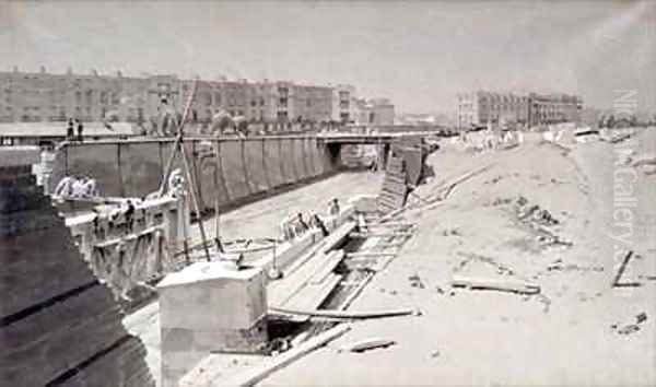 Hampstead Road Bridge, from the Camden side Oil Painting by John Cooke Bourne