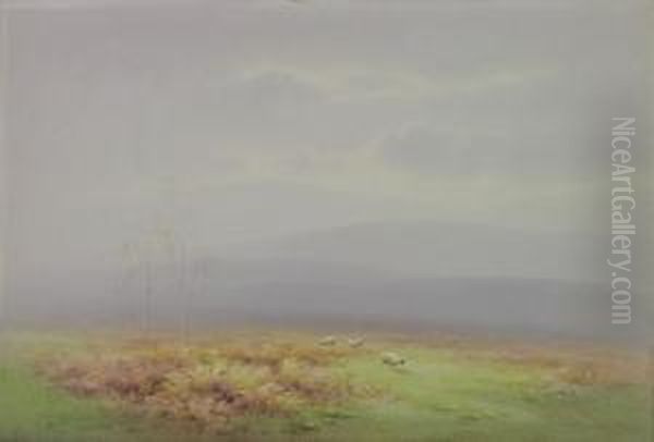 Jnr. In The Heart Of The Moor15 X 21in Oil Painting by Charles Edward Snr Brittan