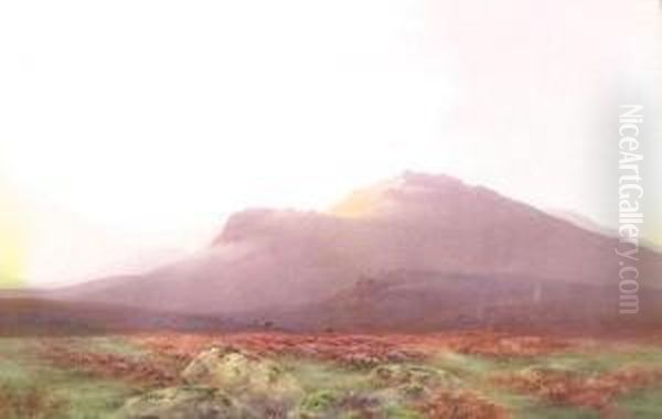 Under The Cairngorms Oil Painting by Charles Edward Snr Brittan