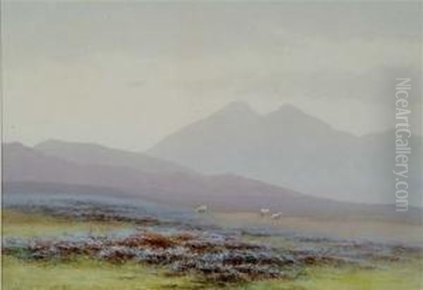 Rannoch Moor Perthshire Oil Painting by Charles Edward Snr Brittan