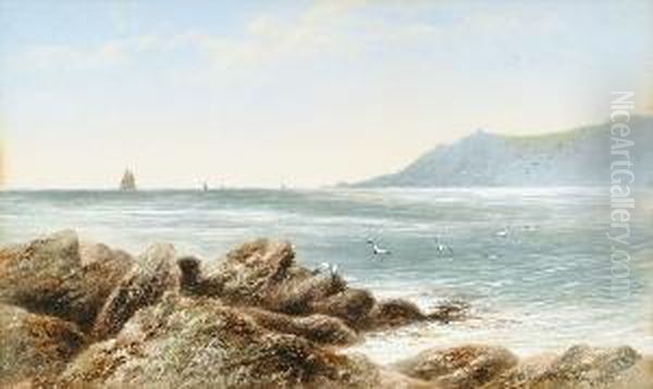 Entrance To Plymouth Sound Oil Painting by Charles Edward Snr Brittan