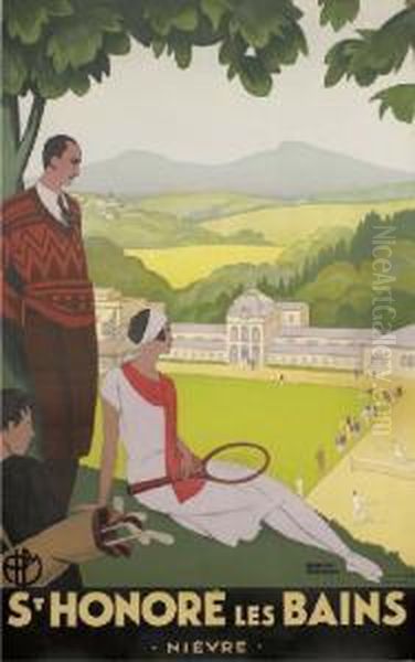 St.honore Les Bains Oil Painting by Roger Broders